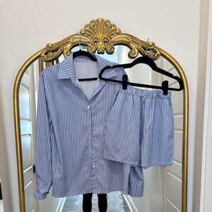 Blue Striped Matching Set